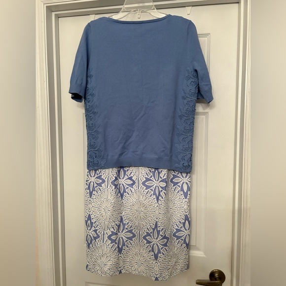 Talbots Periwinkle & White Shift Dress with Matching Sweater Size 8 - Picture 12 of 12